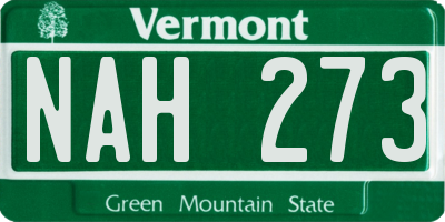 VT license plate NAH273