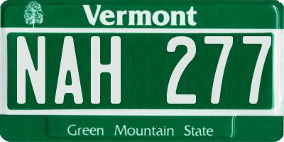 VT license plate NAH277