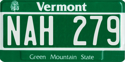 VT license plate NAH279