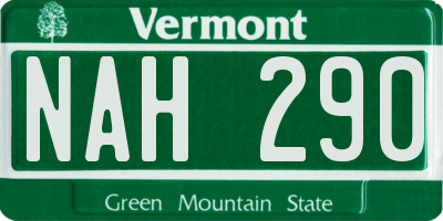VT license plate NAH290