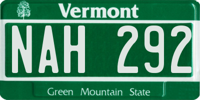 VT license plate NAH292