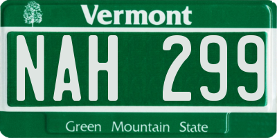 VT license plate NAH299