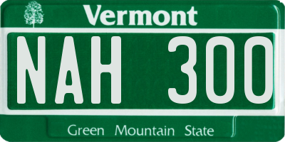 VT license plate NAH300