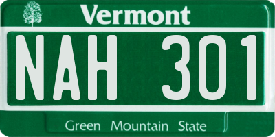 VT license plate NAH301