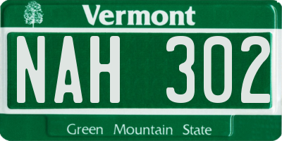 VT license plate NAH302