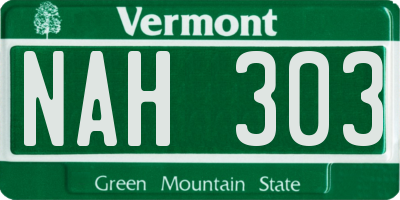 VT license plate NAH303