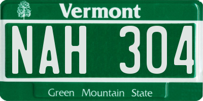 VT license plate NAH304