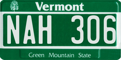 VT license plate NAH306