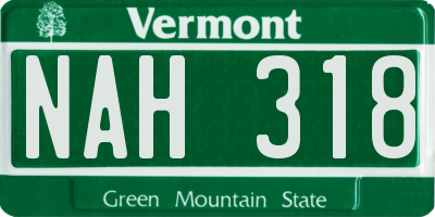 VT license plate NAH318
