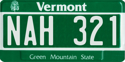 VT license plate NAH321