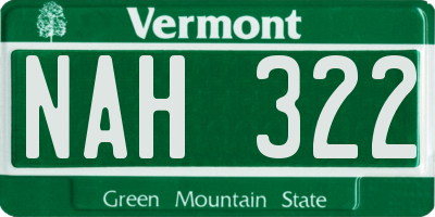 VT license plate NAH322