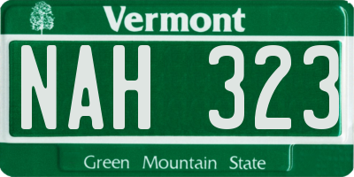 VT license plate NAH323
