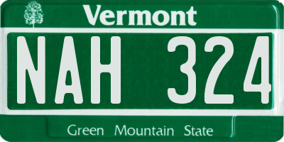 VT license plate NAH324