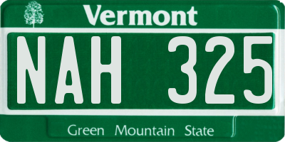 VT license plate NAH325