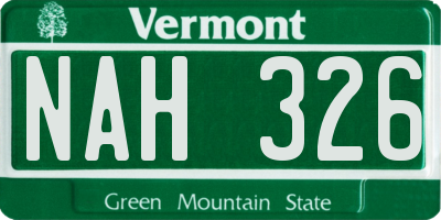 VT license plate NAH326