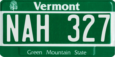 VT license plate NAH327