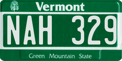 VT license plate NAH329