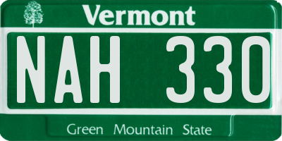 VT license plate NAH330