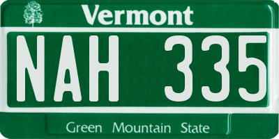 VT license plate NAH335
