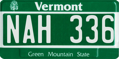 VT license plate NAH336
