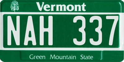 VT license plate NAH337