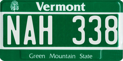 VT license plate NAH338
