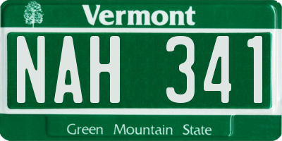 VT license plate NAH341