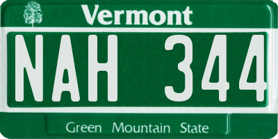 VT license plate NAH344