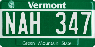 VT license plate NAH347