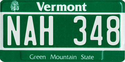 VT license plate NAH348