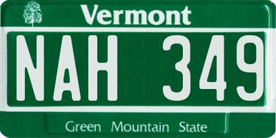 VT license plate NAH349