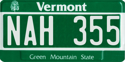 VT license plate NAH355