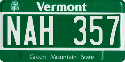 VT license plate NAH357