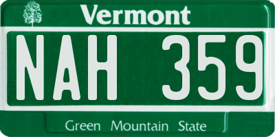 VT license plate NAH359