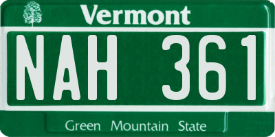 VT license plate NAH361