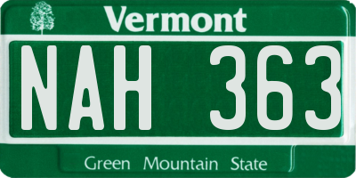 VT license plate NAH363
