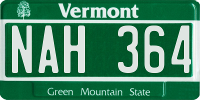 VT license plate NAH364