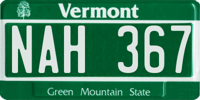 VT license plate NAH367