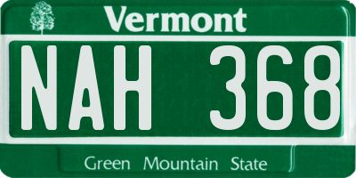 VT license plate NAH368