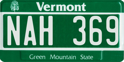 VT license plate NAH369