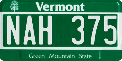 VT license plate NAH375