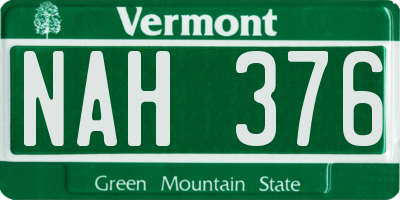 VT license plate NAH376