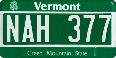 VT license plate NAH377