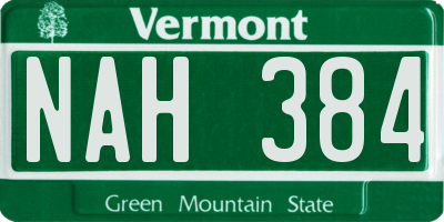 VT license plate NAH384