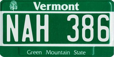 VT license plate NAH386