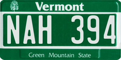 VT license plate NAH394