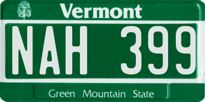 VT license plate NAH399