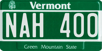 VT license plate NAH400