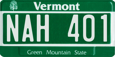 VT license plate NAH401