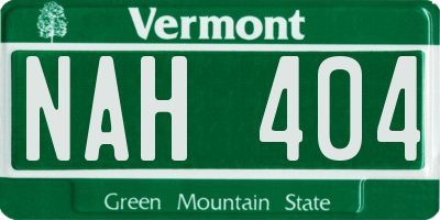 VT license plate NAH404